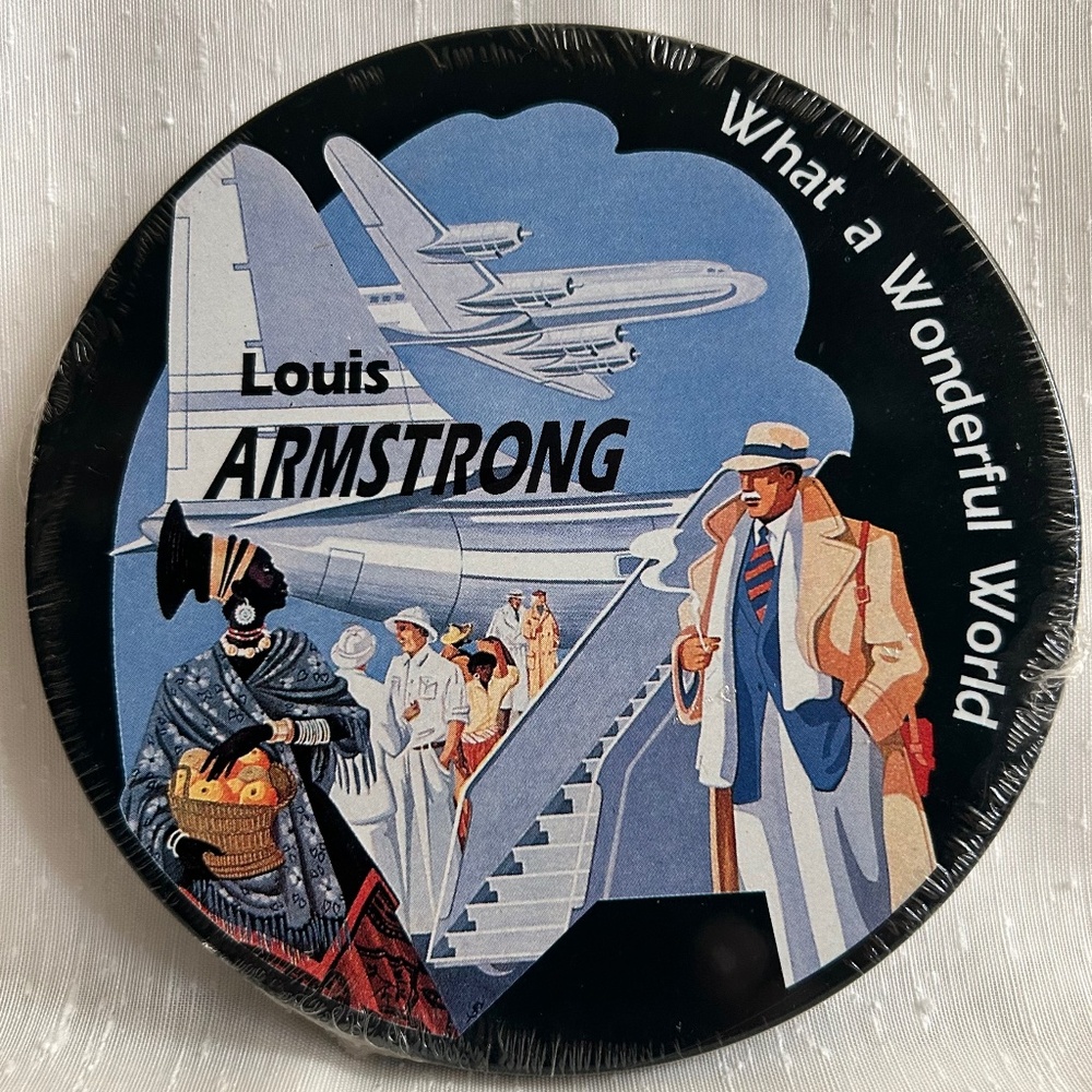 Louis Armstrong CD What a Wonderful World Wrapped Tin Made in Germany
